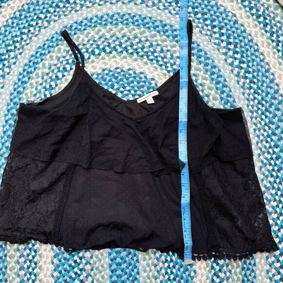 American Eagle Tiered Cropped Lace Fairycore Tank Top - Picture 8 of 8